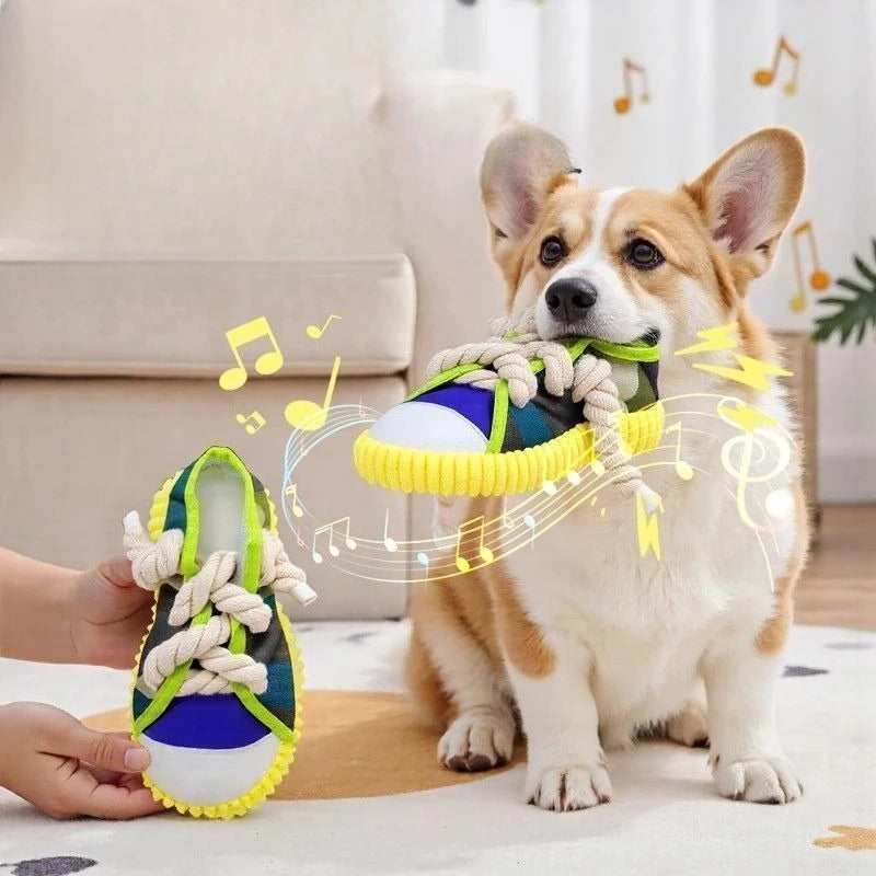 Dog Squeak Toy Teeth With Cotton Rope Pet Chewing Toys