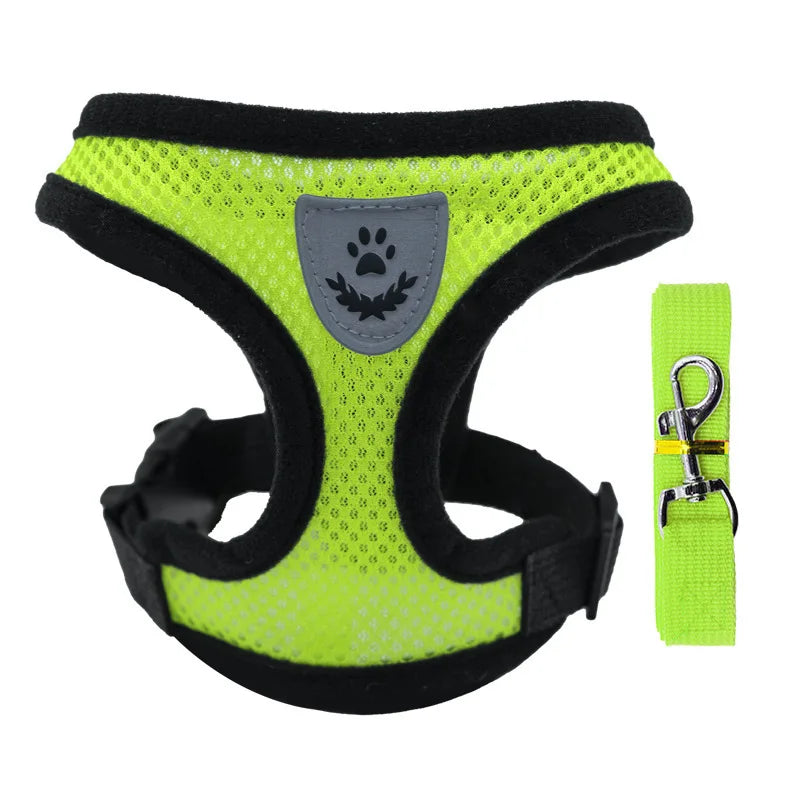 Cat/Puppy Harness Vest Walking Leash Collar Polyester Adjustable Mesh