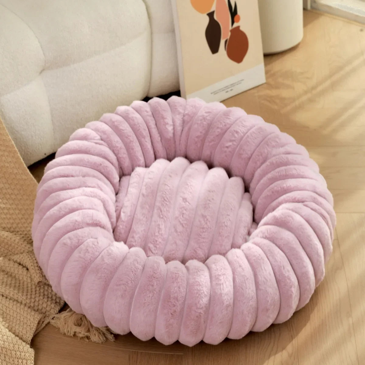 Round Pet Bed for Dog Bed Super Soft Cat/Dog Bed Winter Warm Sleeping