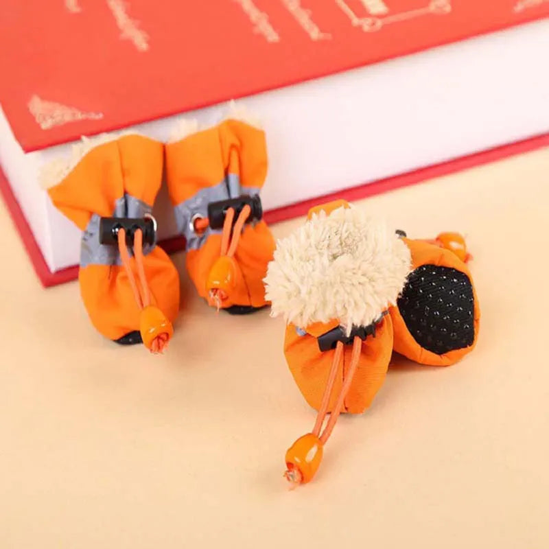 4pcs Antiskid Puppy Shoes Pet Protection Soft-soled Pet Shoes Waterproof