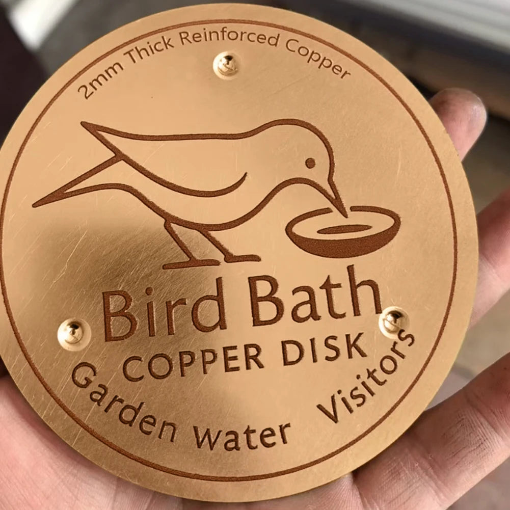 1-5CS Bird Bath Copper Disk With 3 Point Support Bird Bath Purification Plate For Outdoor Bird Bath