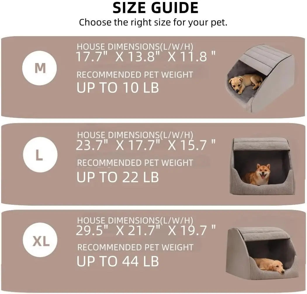 Extra Large Dog Bed House, 30D Memory Sponge, Cozy Indoor Plush Cave