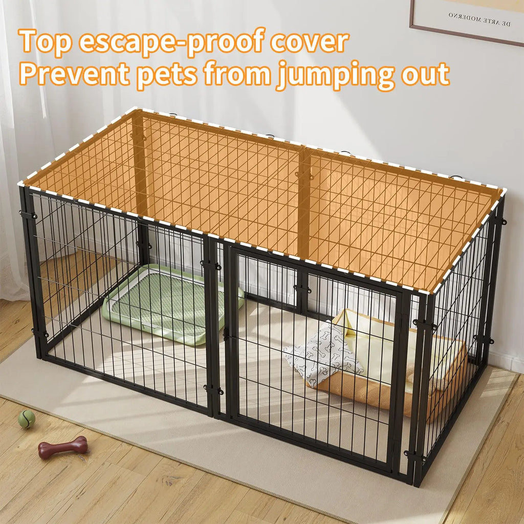 Heavy Duty Dog Crate for Large, Medium & Small Dogs. Indestructible, Escape-Proof