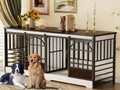 Double Dog Crate Furniture, Extra Large Dog Kennel Indoor with Divider