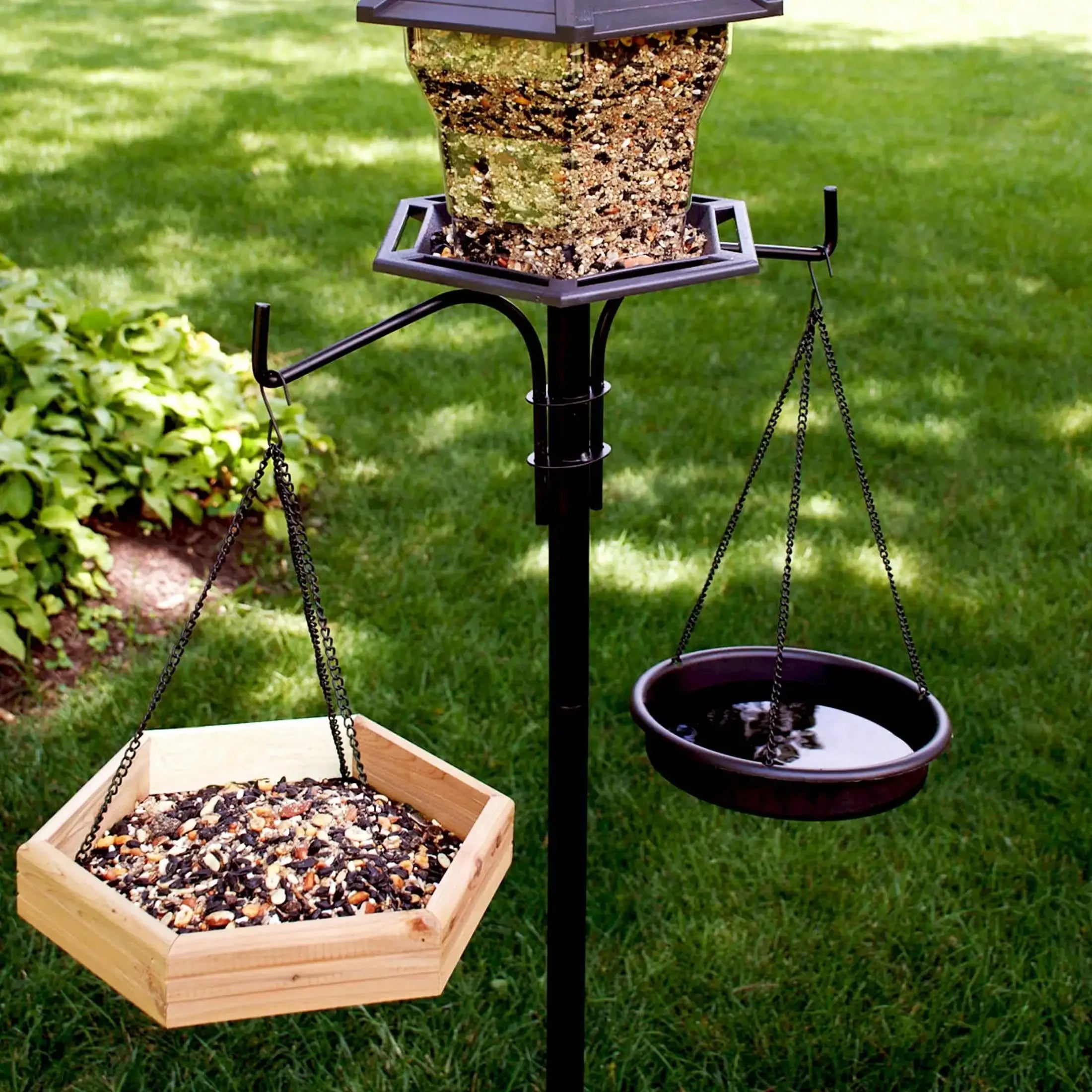 (3-Pack) 2-in-1 Bird Bath and Bird Feeder, 4 lbs,Keep seeds fresh,Durable