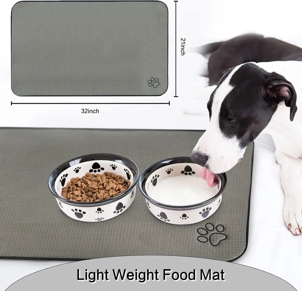 Extra-Large Non-Slip Pet Feeding Mat, Absorbent Microfiber