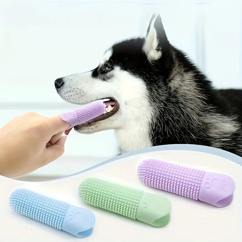 Soft Silicone Dog Toothbrush 360° Finger Toothbrush for Dogs/Cats