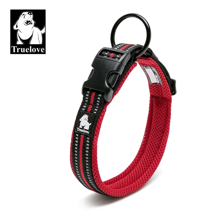 Pet Dog Collar, Nylon Adjustable, Webbing Padded, Soft Reflective