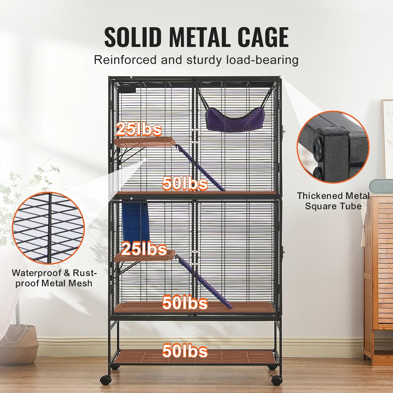 Rolling Metal Cage Large 4-Tier Critter Nation For Small Animal (Pet Rats Hamster Guinea Pig)