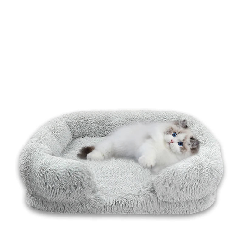 Thick orthopedic bed for large dogs - sponge, easy to remove and wash plush cover