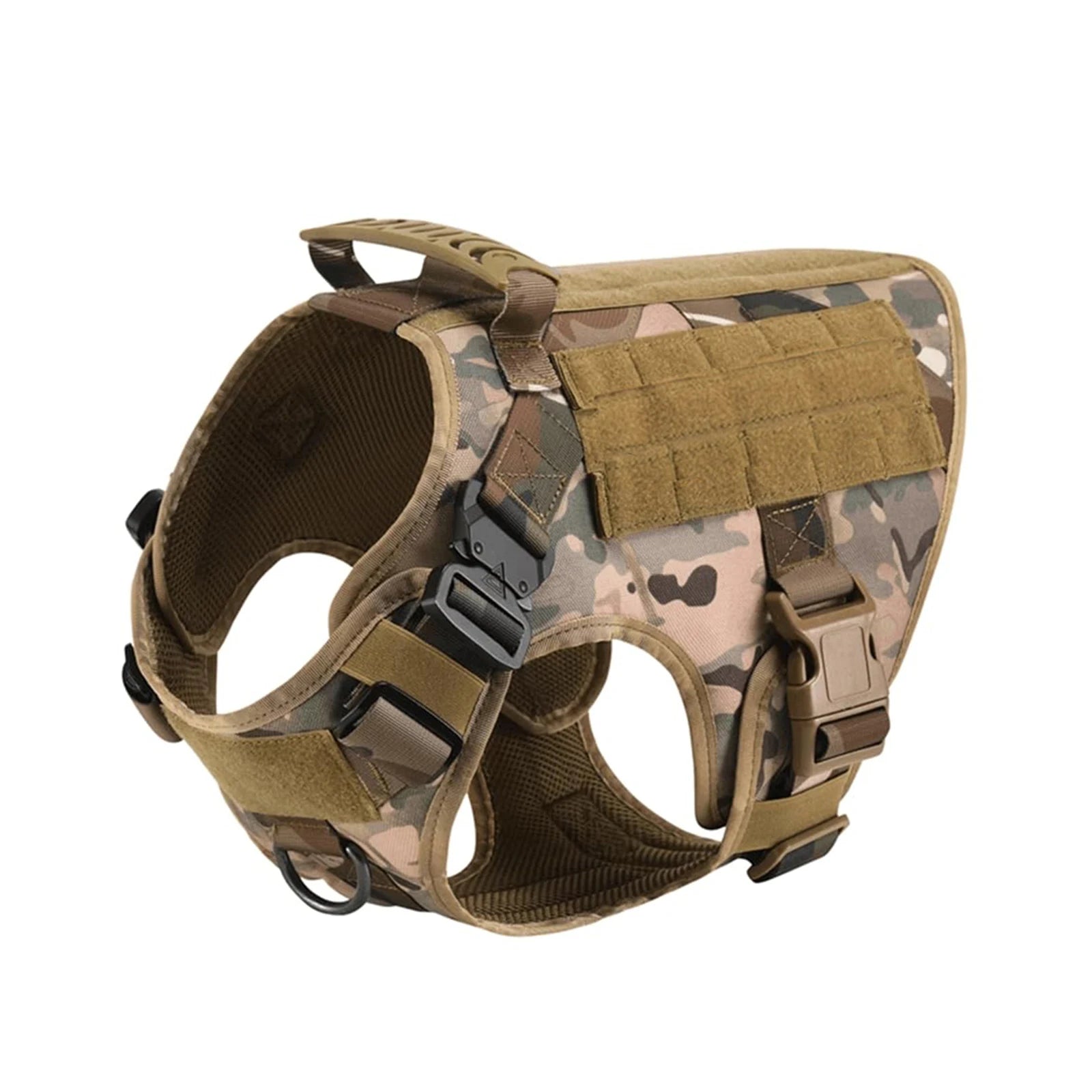 Tactical Dog Harness Collar With Pouches For Medium Large Dogs