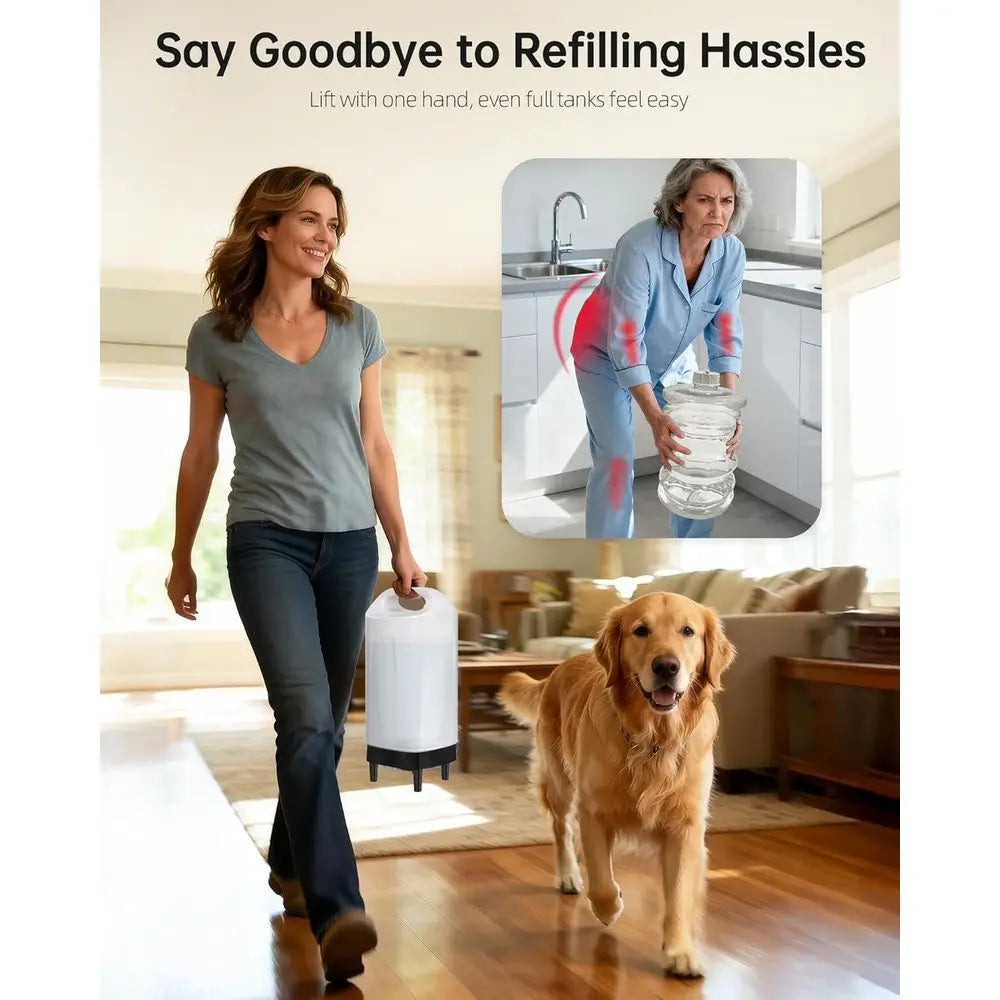 2.4 Gallon Gravity Pet Water Dispenser with Stainless Steel Bowl