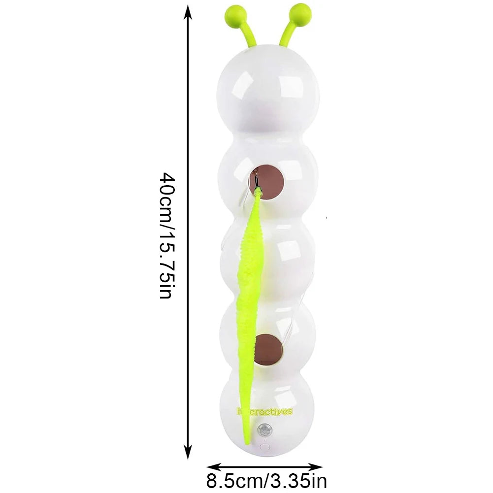 Caterpillar Teasing Cat Toy Motion Activated, Rechargeable Automatic Interactive Cat Toy with Tail