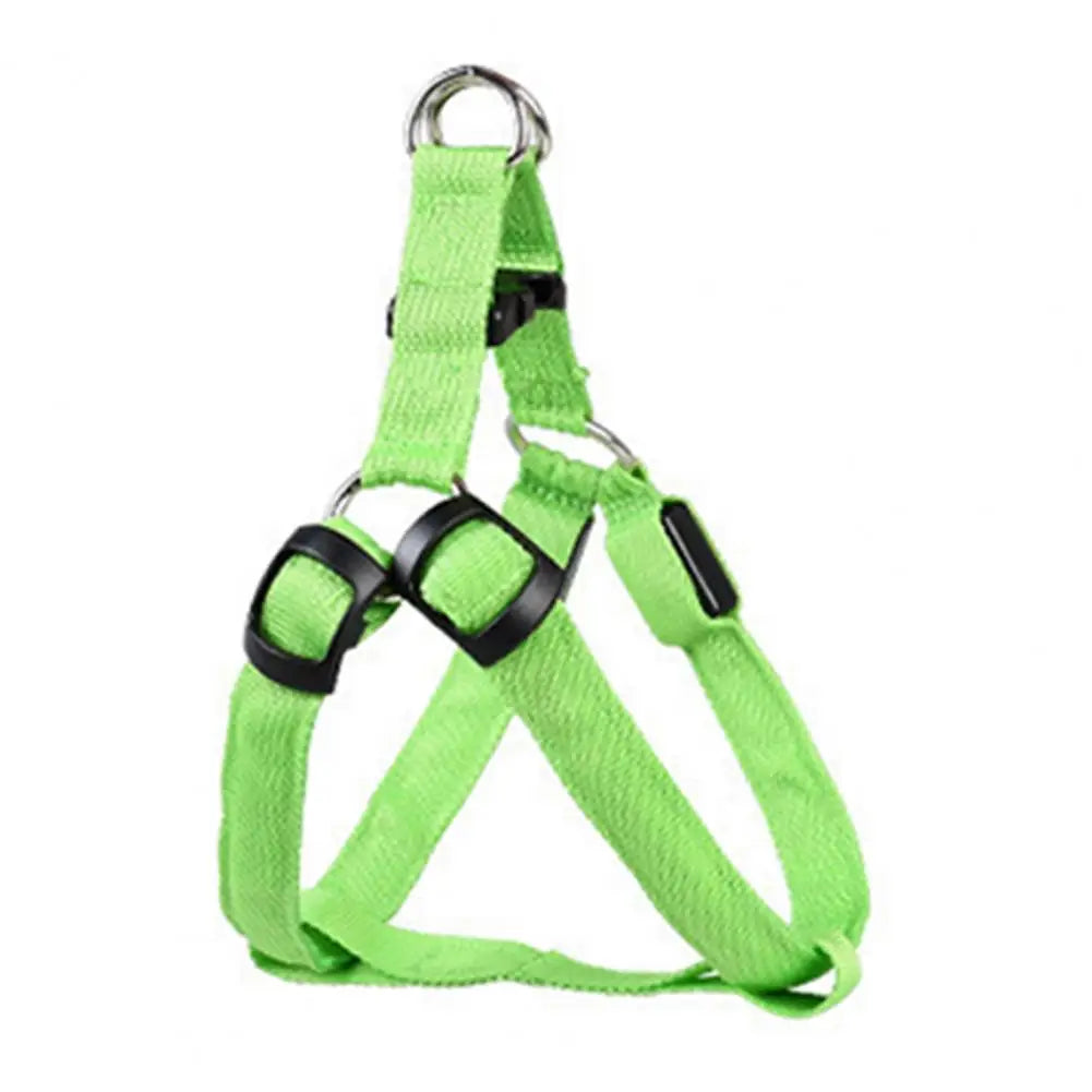 Adjustable LED Pet Harness, USB Rechargeable Light Up Dog Harness, Glow-in-The-Dark Safety Vest