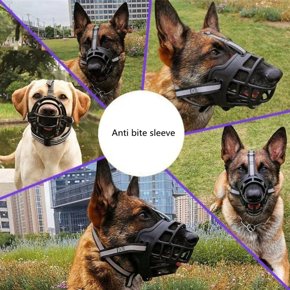 Soft Silicone Pet Dog Muzzle, Anti-biting Chewing Mask, Breathable Basket Dog Muzzle