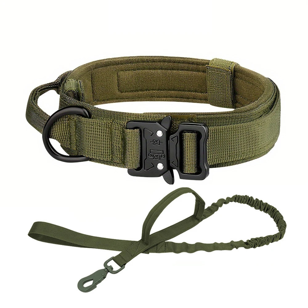 Dog Training Collar Adjustable Tactical Dog Collar And Leash Set  For Small Big Dogs
