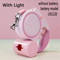 Dog Leash With Led Lights and Garbage Bag Retractable Nylon