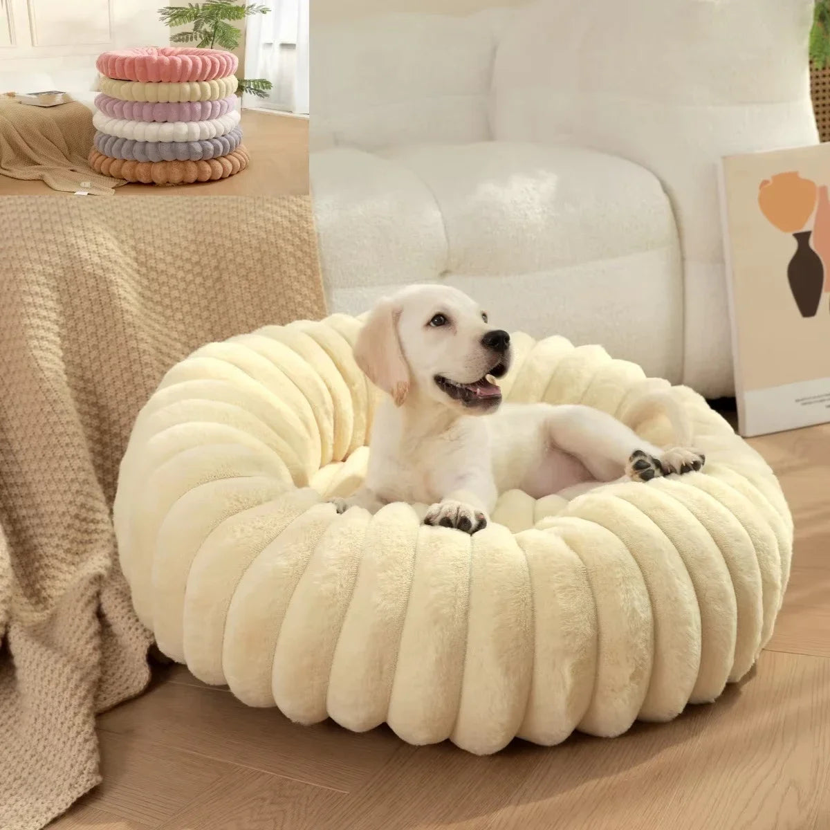 Round Pet Bed for Dog Bed Super Soft Cat/Dog Bed Winter Warm Sleeping