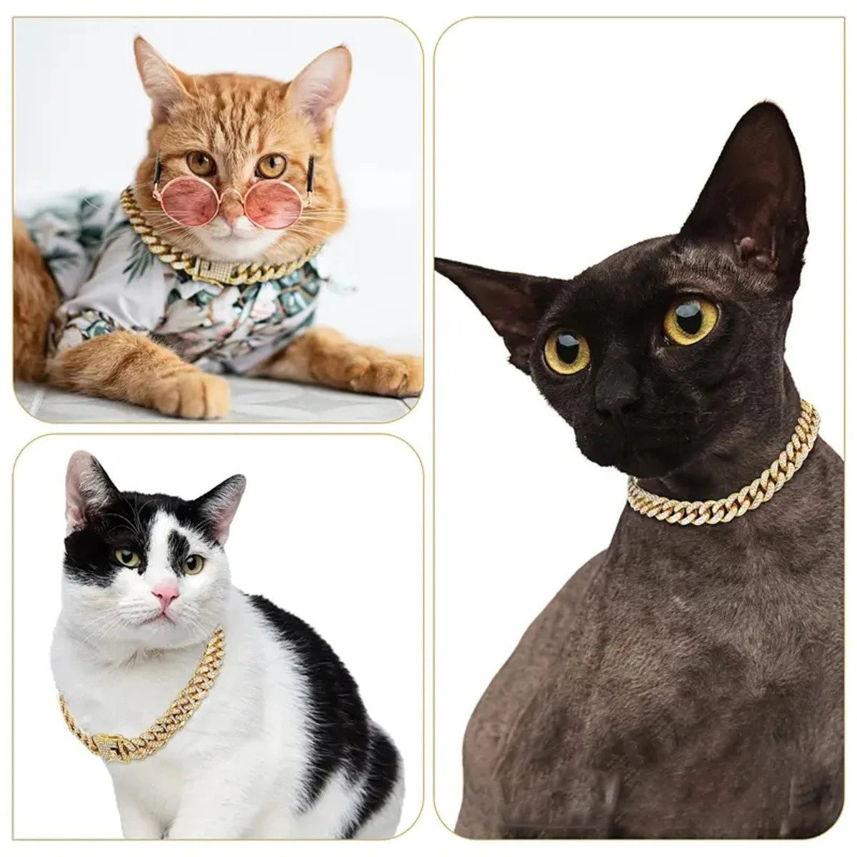 Pet Collar Necklace Cat/Dog Full Diamond Cuban Chains