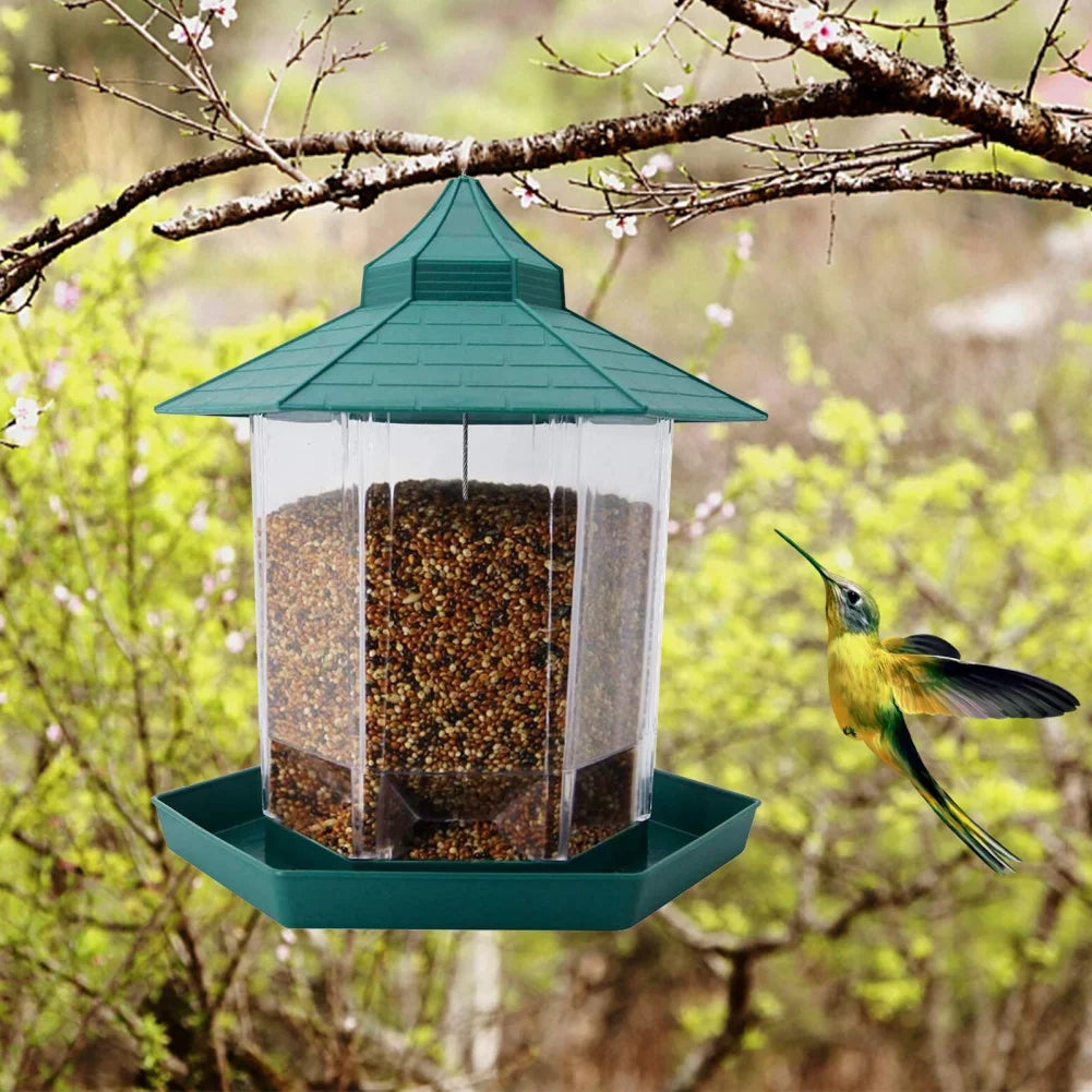 Wild Bird Feeders for Outside Rust Proof Hanging Feeders Squirrel Proof Attracts All Birds