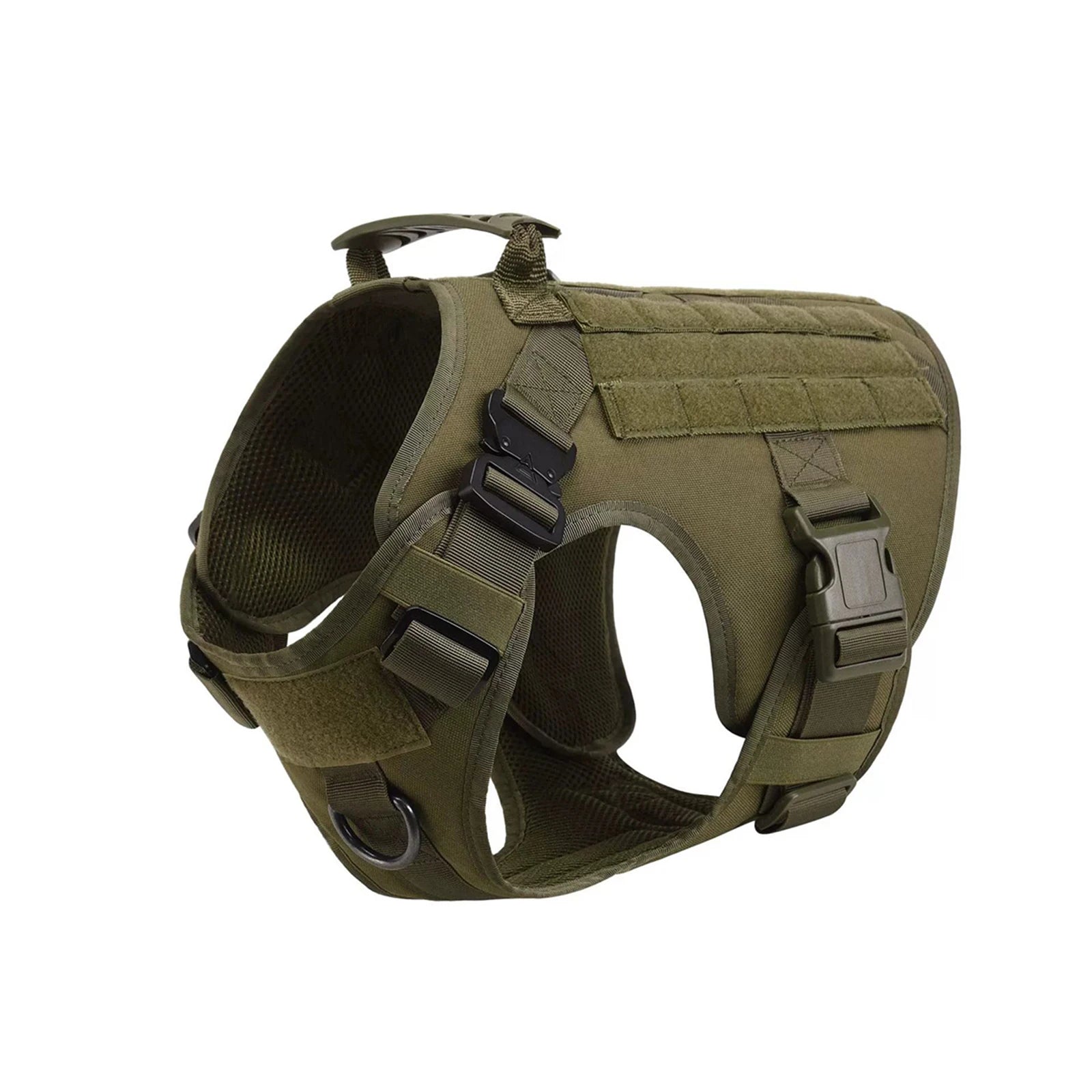 Tactical Dog Harness Collar With Pouches For Medium Large Dogs