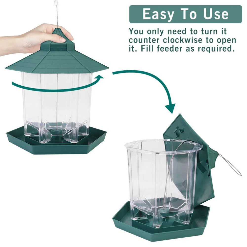 Wild Bird Feeders for Outside Rust Proof Hanging Feeders Squirrel Proof Attracts All Birds