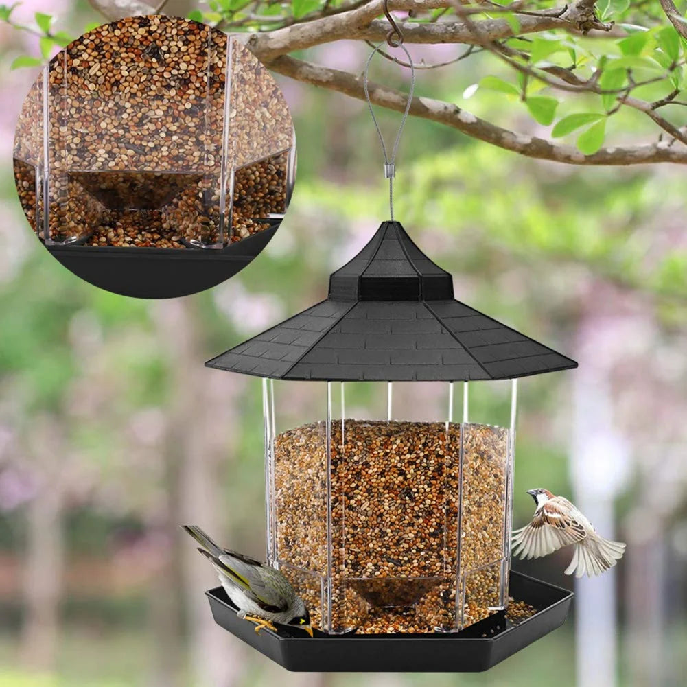 Wild Bird Feeders for Outside Rust Proof Hanging Feeders Squirrel Proof Attracts All Birds