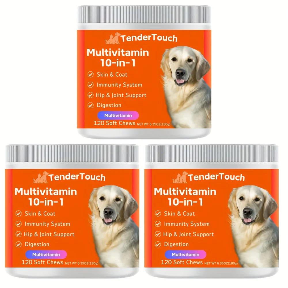 3 Pack TenderTouch Multivitamin Dog Supplement, Digestive Enzymes, Grain Free