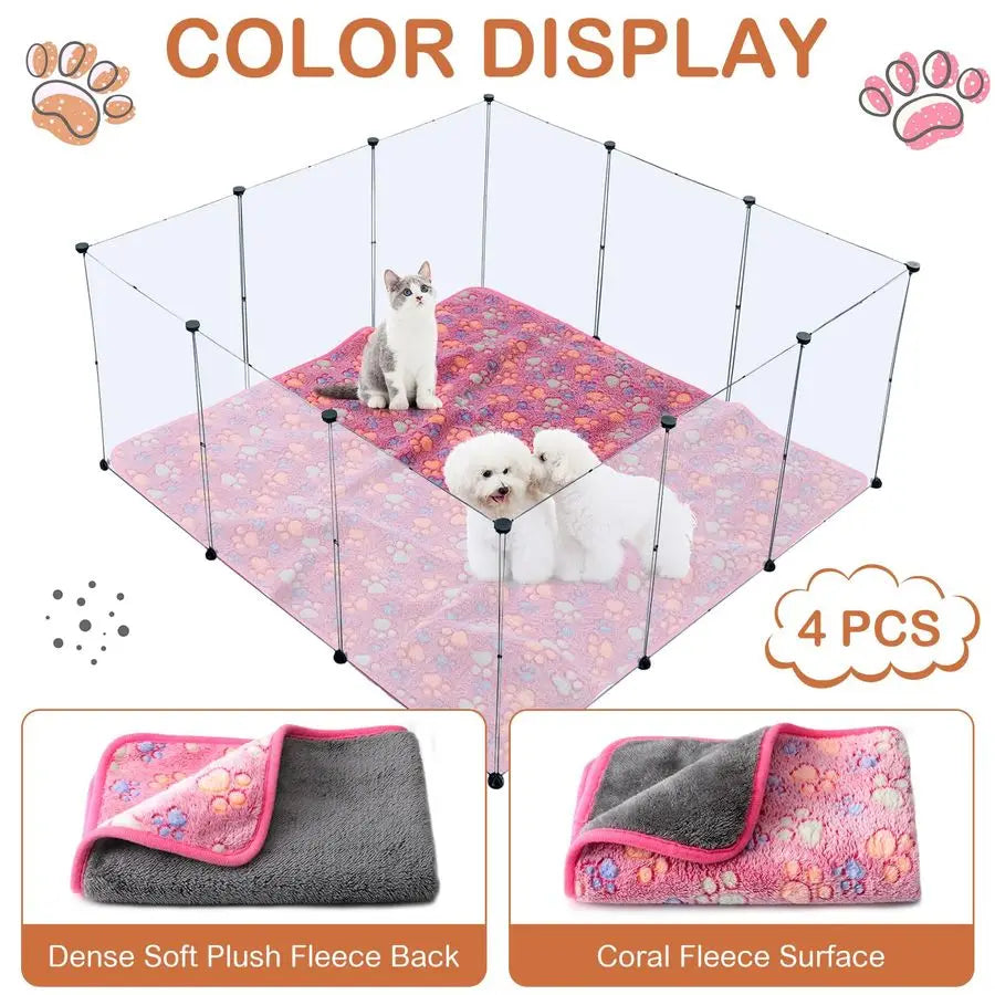 4pcs Waterproof Dog Puppy Pads Soft Cat Blanket Dog Sleeping Mat
