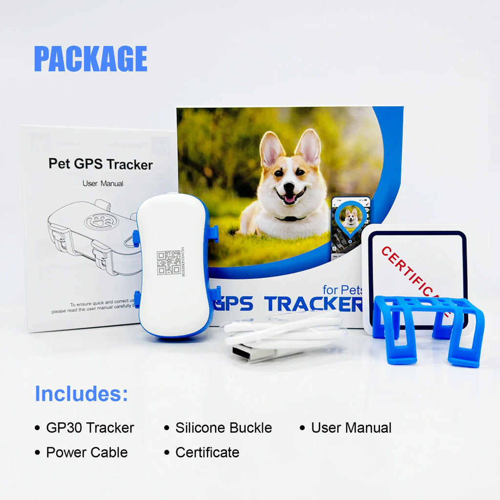 GPS Pet Tracker for Dogs Cats, Real Time Tracking Unlimited Distance, Anti-Lost Locator with SIM Subscription Required