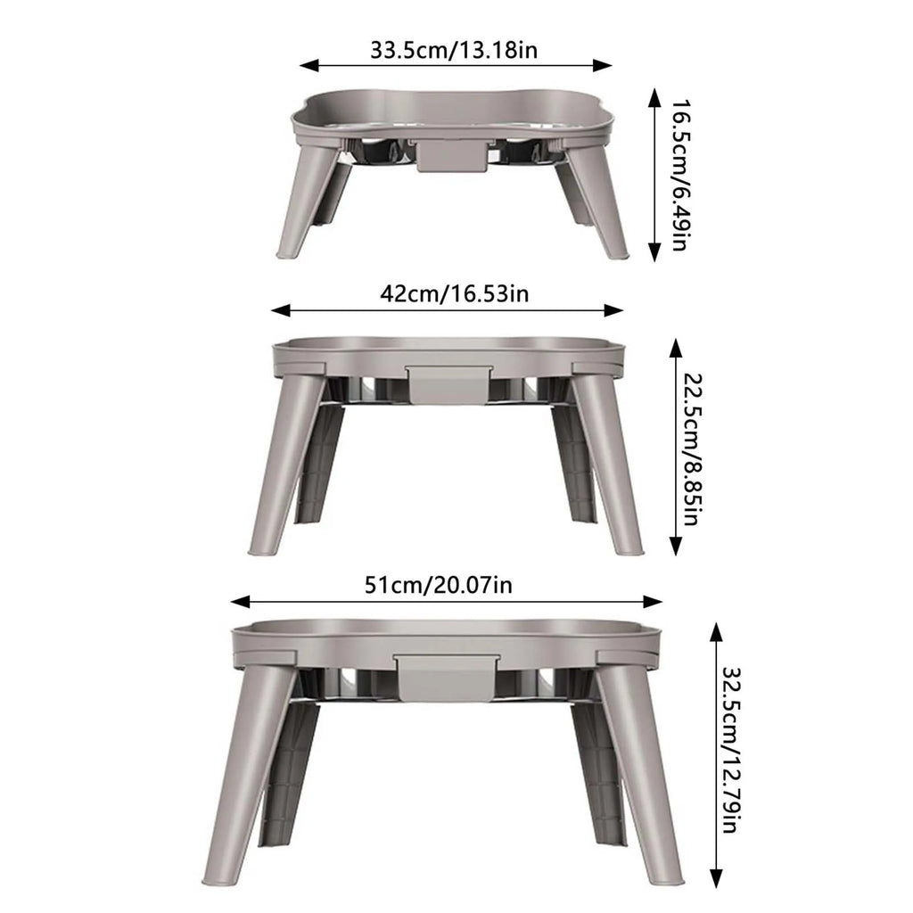 Raised Stand Elevated Dog Feeder Non-Slip and No Spill Design Suitable for Improved Posture and Comfort