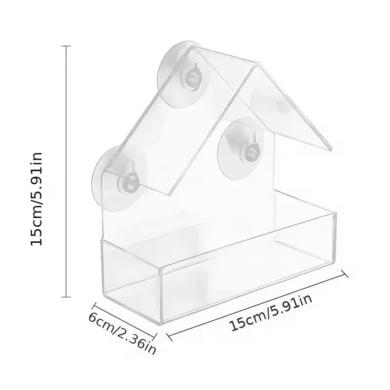 NEW Window Type Bird Feeder, Reusable Tray, Waterproof Transparent