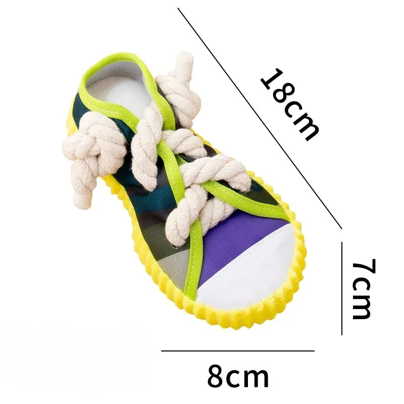 Dog Squeak Toy Teeth With Cotton Rope Pet Chewing Toys