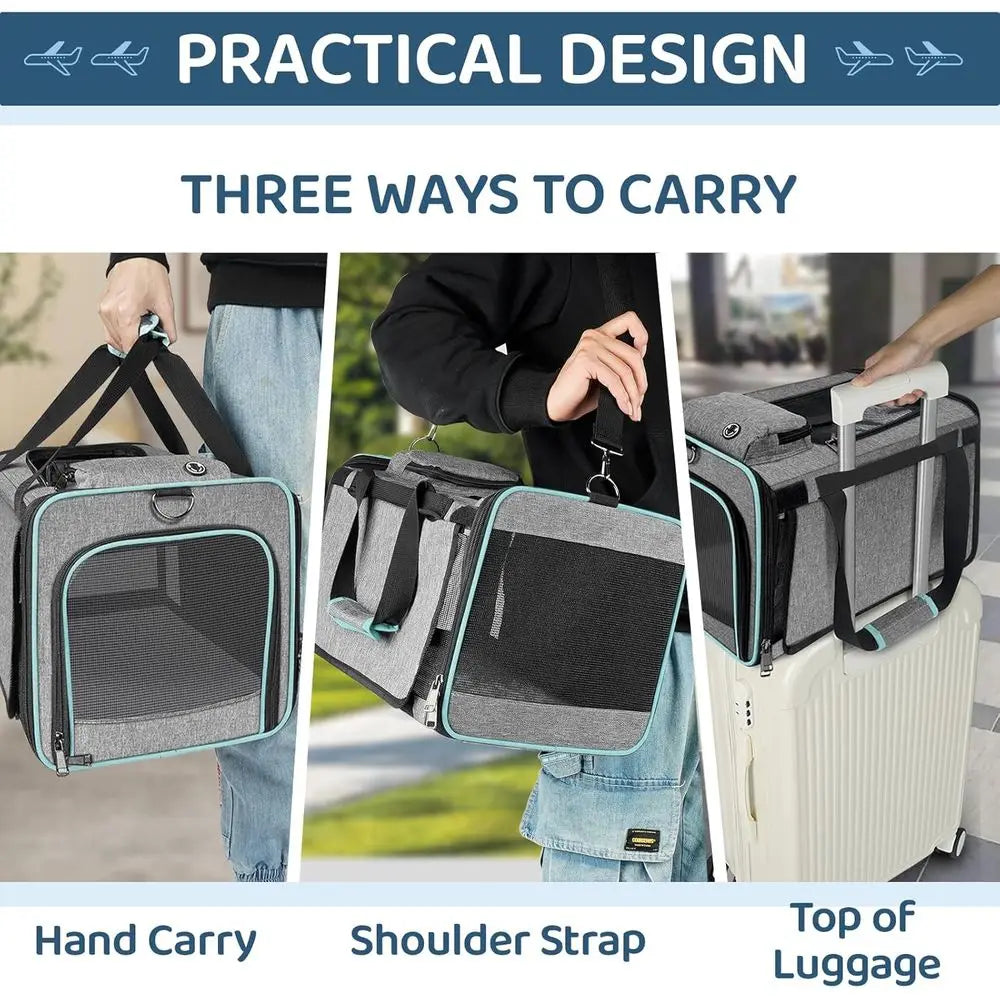Cat/Small Dog Carrier American, United, Delta Airline Approved/Soft-Sided Pet Travel Bag