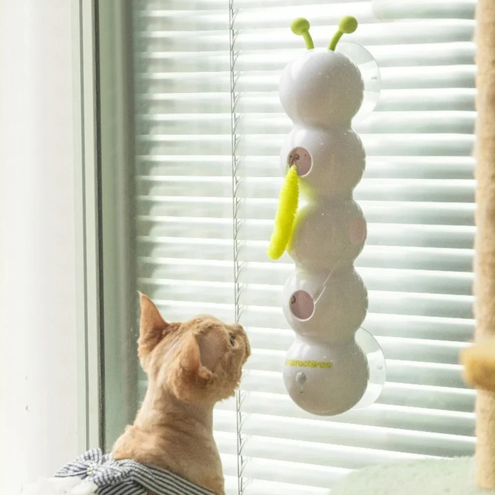 Caterpillar Teasing Cat Toy Motion Activated, Rechargeable Automatic Interactive Cat Toy with Tail