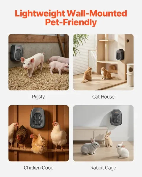 Dog House Heater, 800W Pet Heater with Overheat Protection, Adjustable Temp & 24H Time