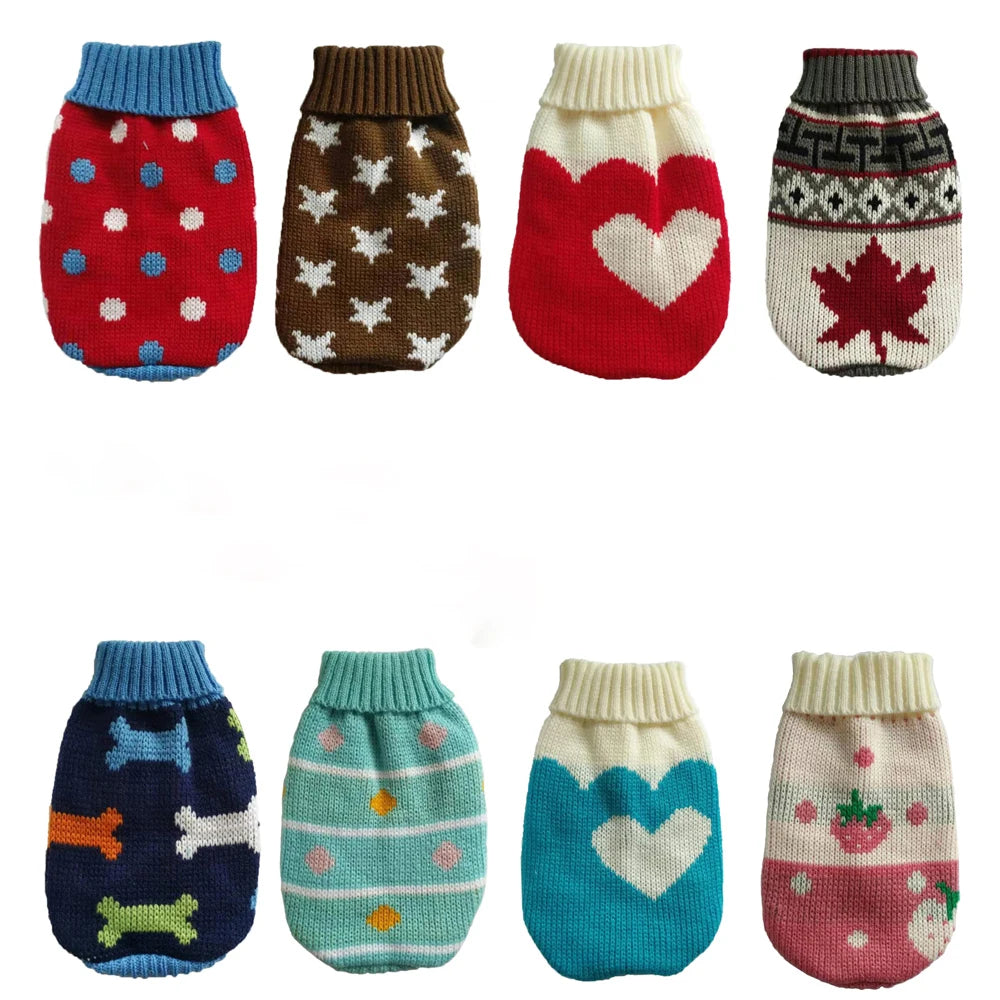 Warm Pet Dog Sweater Winter Dog Clothes for Small Medium Dogs Knitted