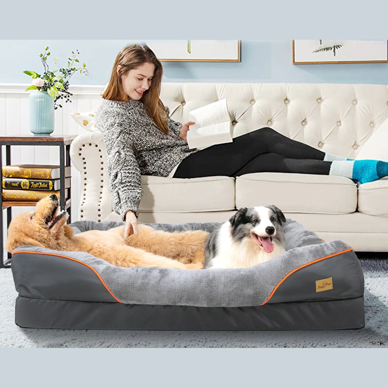 Large Dog Bed Soft Comfortable Anti Allergy Warm Fleece Removable Washable Cover