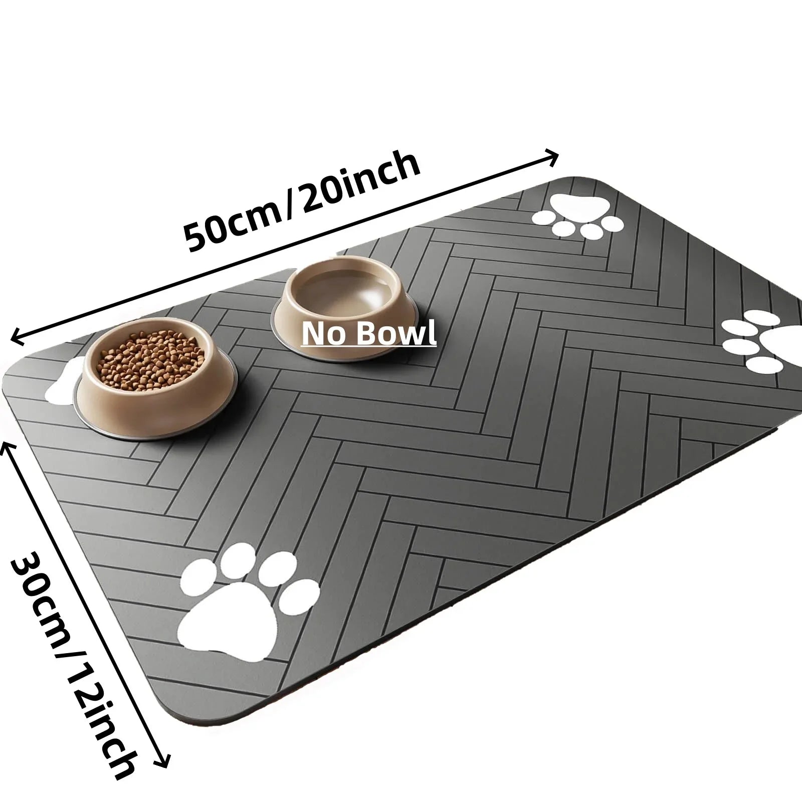 Pet Feeding Mat-Absorbent For Food and Water Bowl with Waterproof Rubber Backing