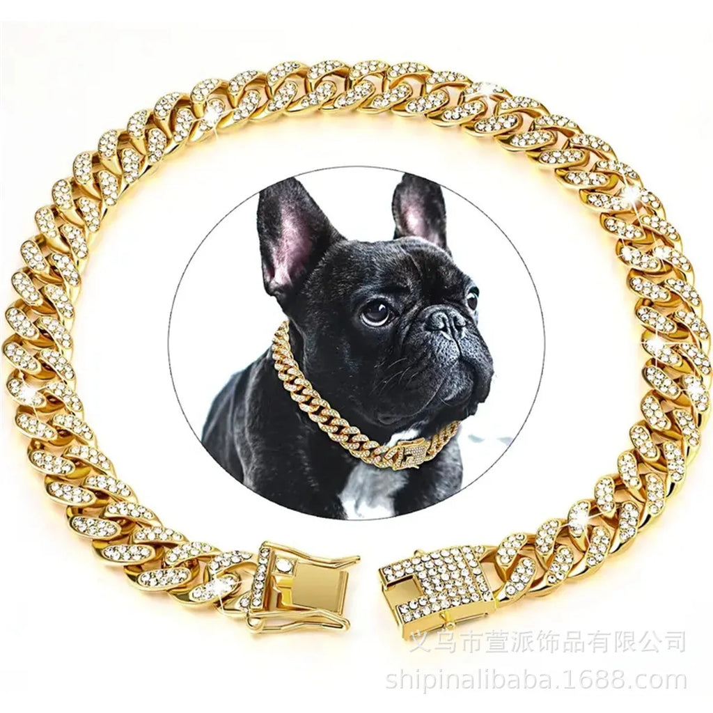 Pet Collar Necklace Cat/Dog Full Diamond Cuban Chains