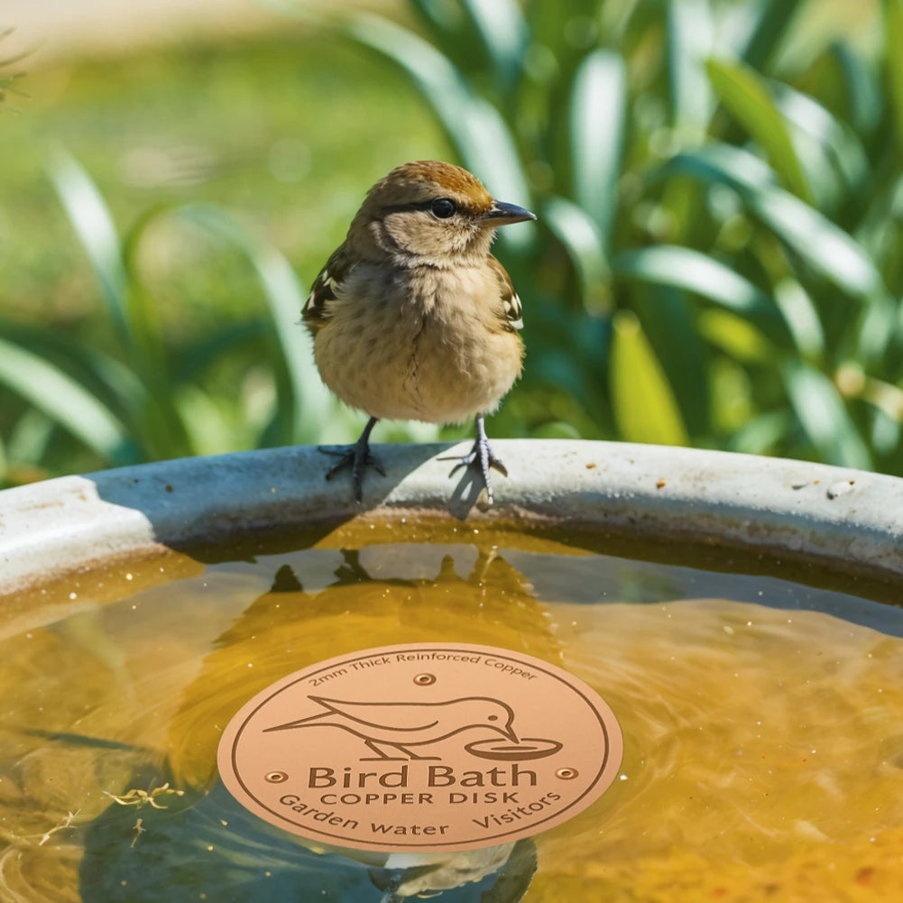 1-5CS Bird Bath Copper Disk With 3 Point Support Bird Bath Purification Plate For Outdoor Bird Bath