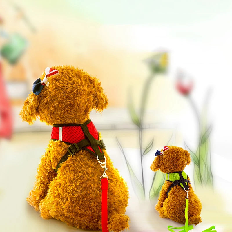Cat/Puppy Harness Vest Walking Leash Collar Polyester Adjustable Mesh