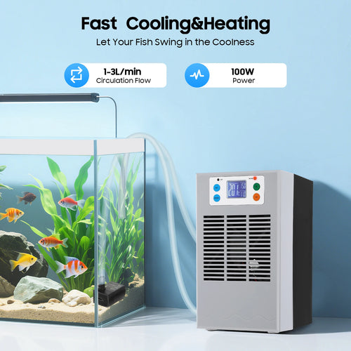 100W Fish Tank Cooling Heating Machine, Aquarium 30L Fish Tank Water Heater  LED Screen