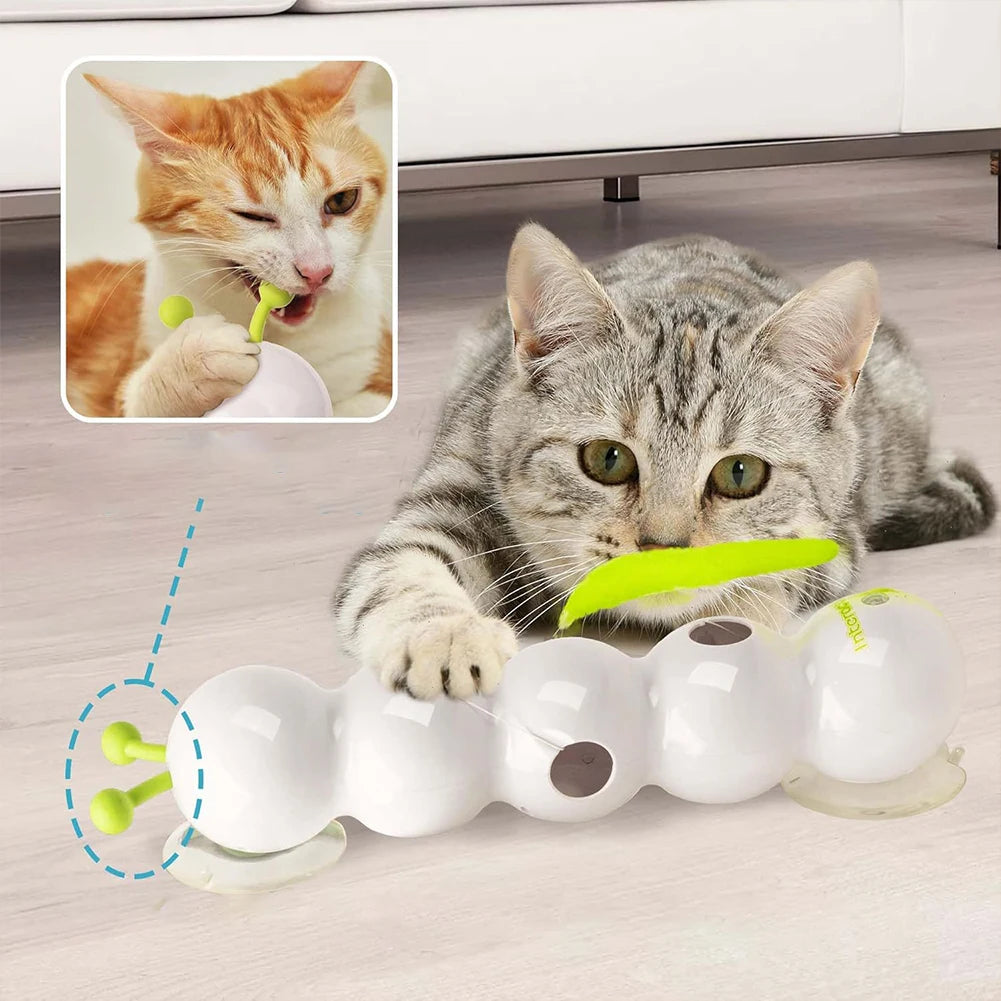Caterpillar Teasing Cat Toy Motion Activated, Rechargeable Automatic Interactive Cat Toy with Tail
