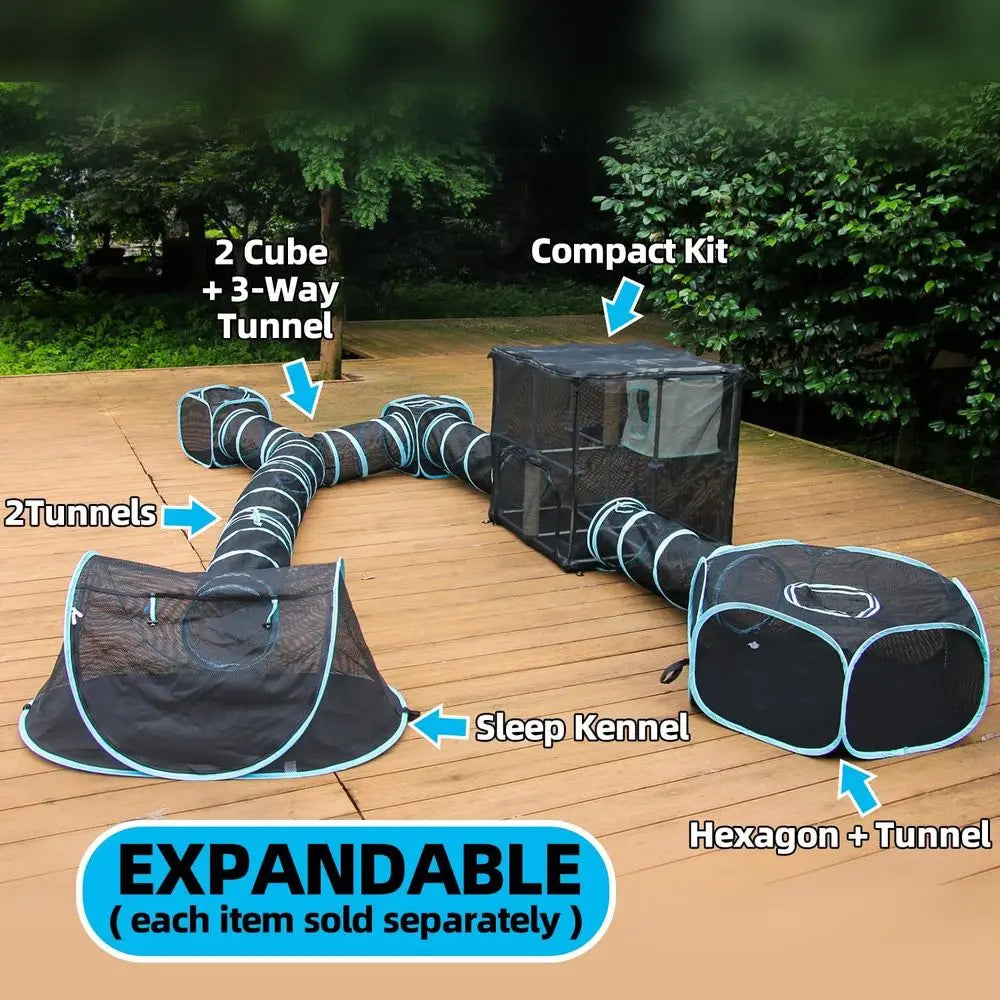 Outdoor Cat Enclosure, Compact Kit for Outdoor and Indoor Use