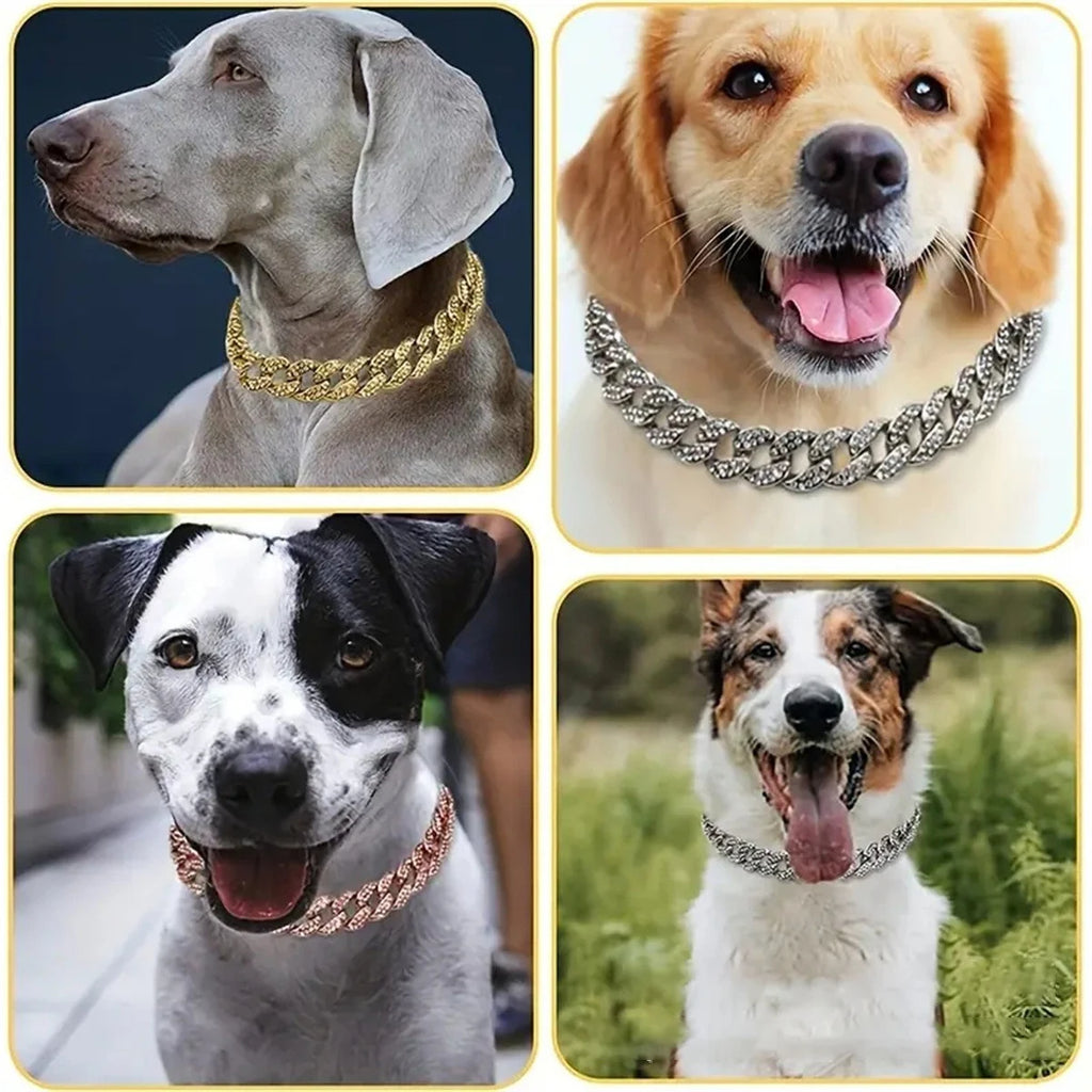 Pet Collar Necklace Cat/Dog Full Diamond Cuban Chains