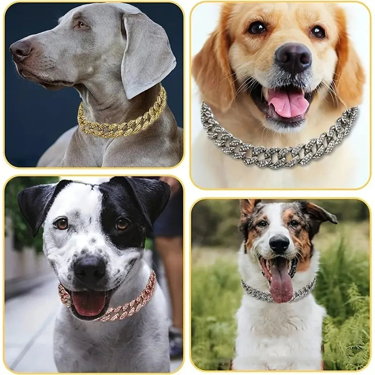 Pet Collar Necklace Cat/Dog Full Diamond Cuban Chains