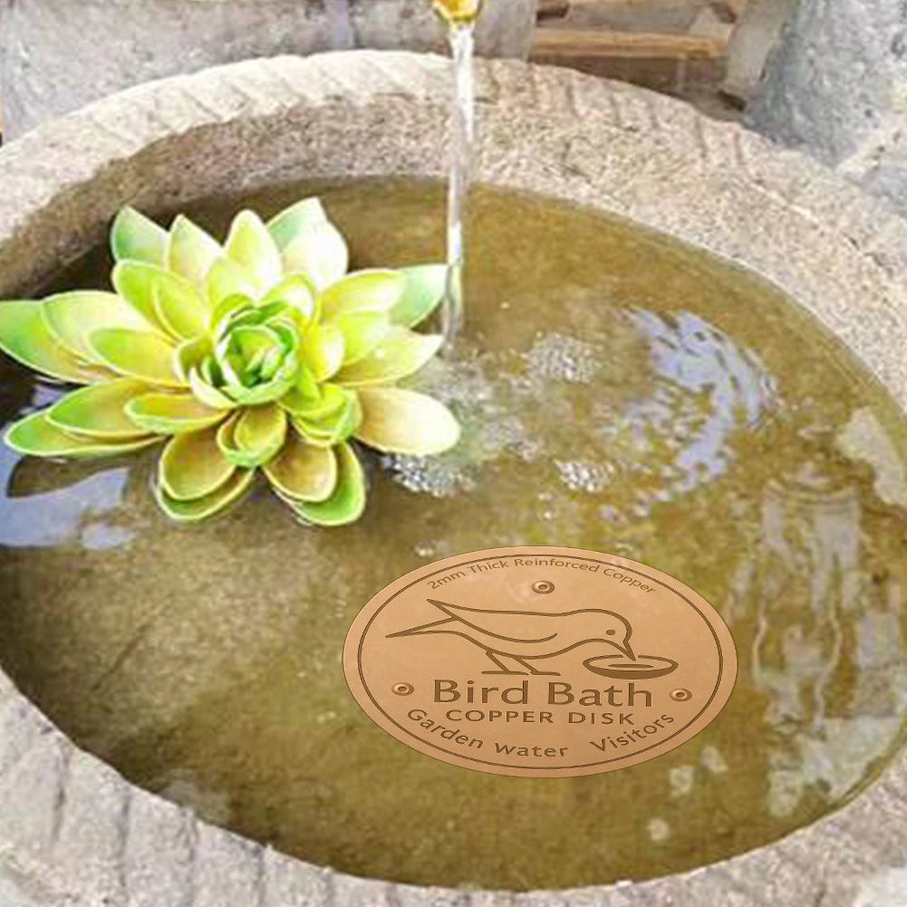 1-5CS Bird Bath Copper Disk With 3 Point Support Bird Bath Purification Plate For Outdoor Bird Bath