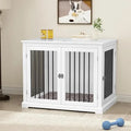 Large Dog Crate Furniture, Wooden Kennel with Cushion, Crate End Table Large, Indoor Kennel, Modern Decorative