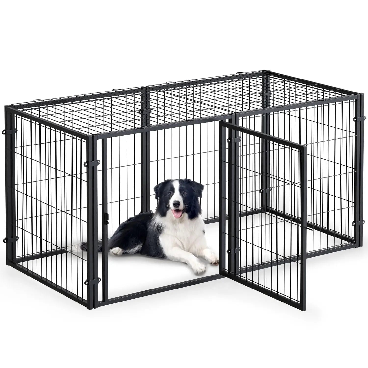 Heavy Duty Dog Crate for Large, Medium & Small Dogs. Indestructible, Escape-Proof